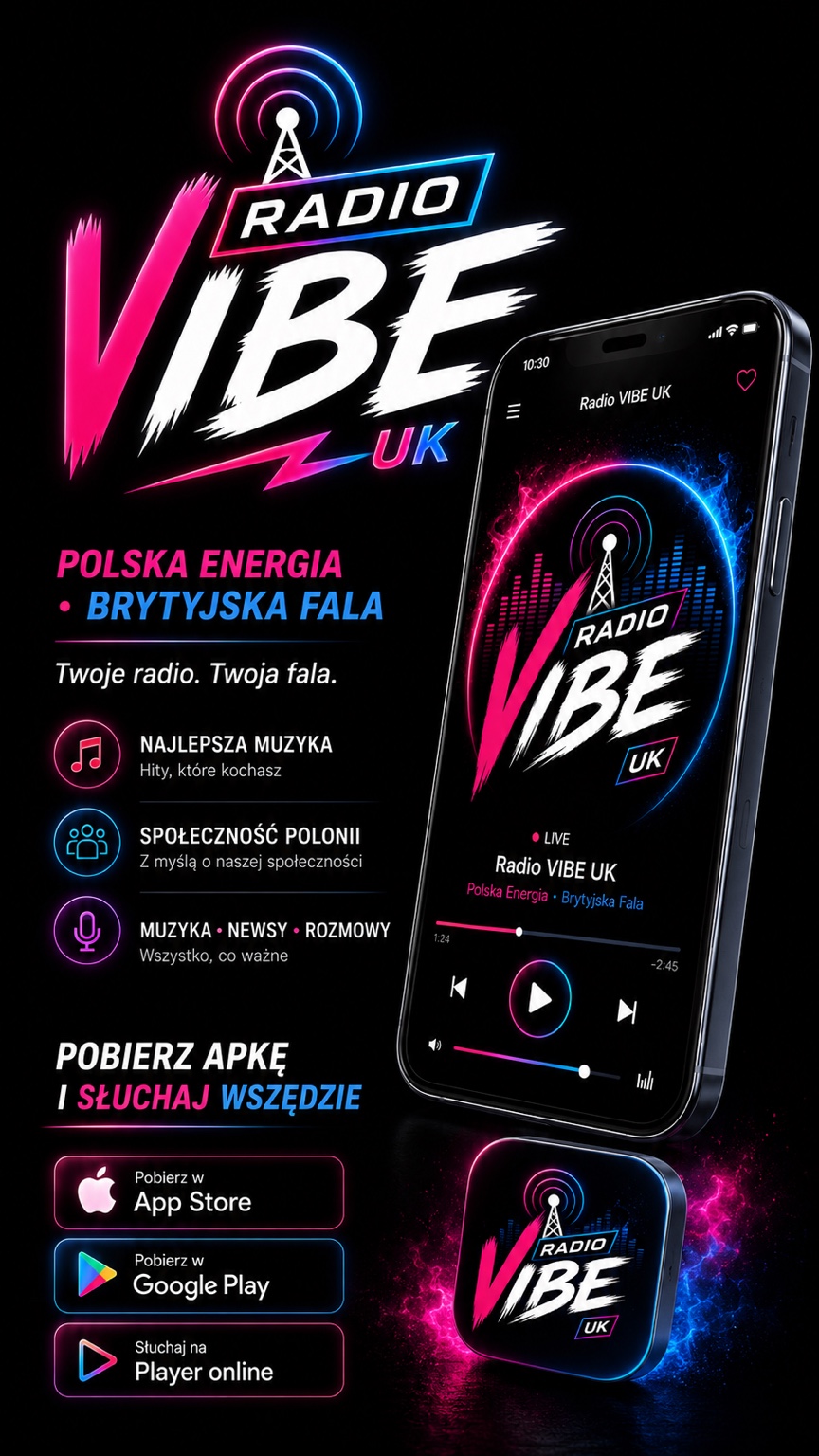 Promocja aplikacji Radio VIBE UK